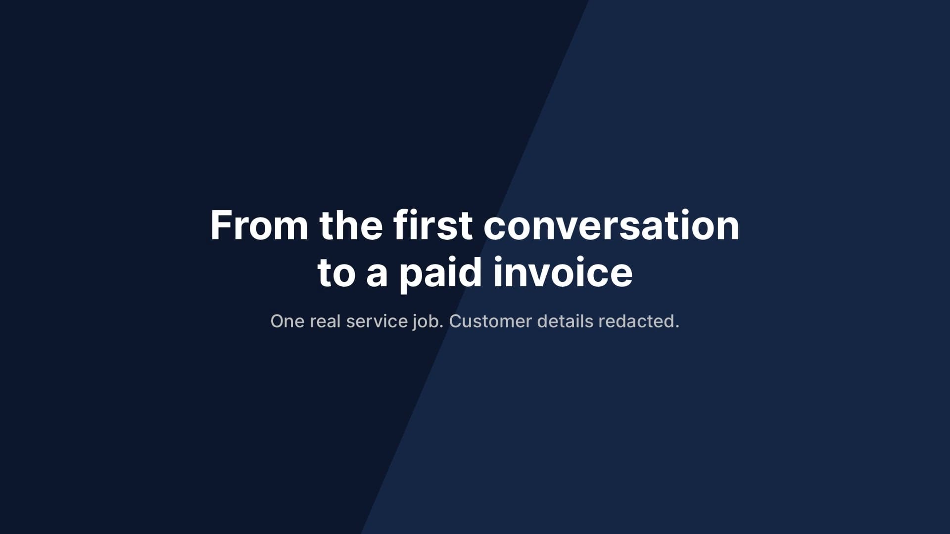 From the first conversation to a paid invoice
